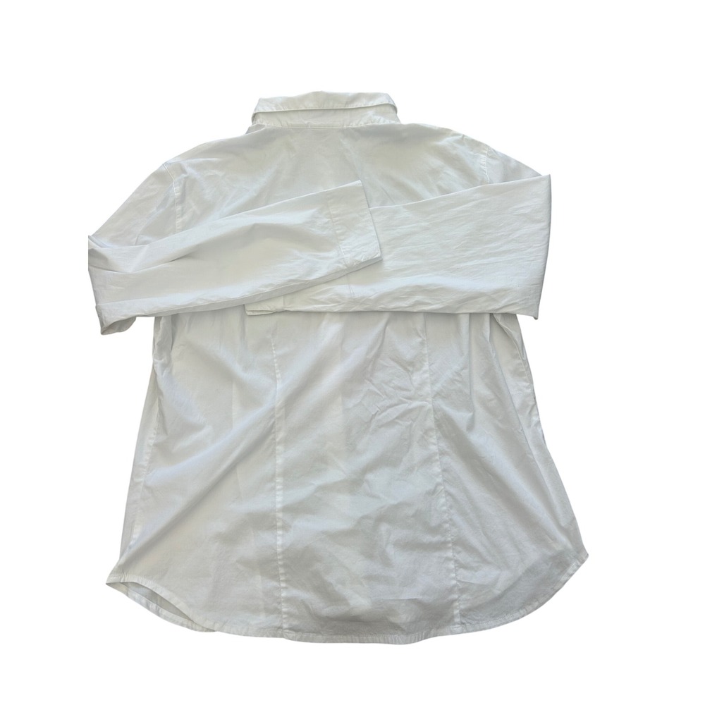 Chicos Design White Button Down Shirt Long Sleeve Cotton Blend Size 3 Large XL - Picture 6 of 8